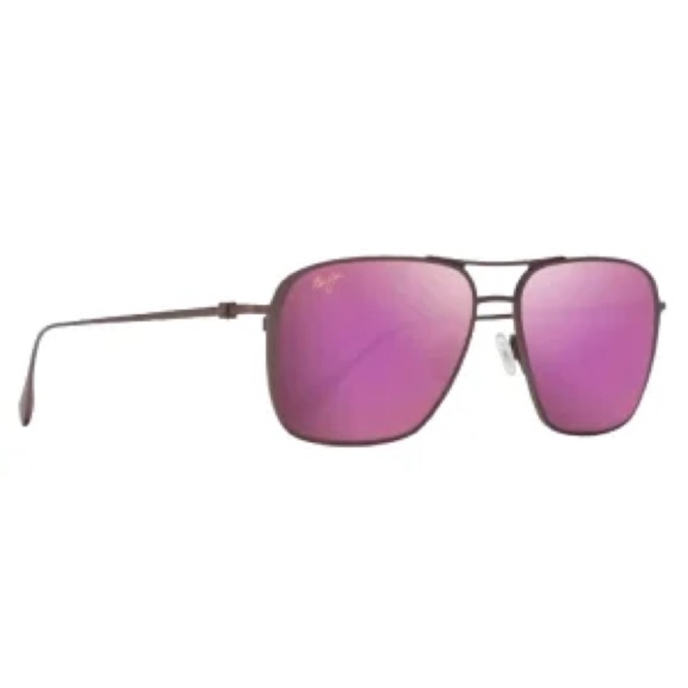 Maui Jim Titanium Purple Mirrored Aviator Sunglasses Polarized.